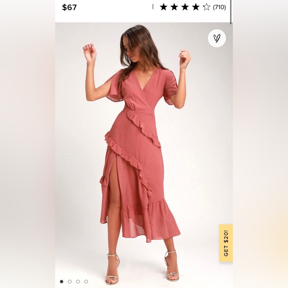 NWT lulus Next To You rusty rose midi dress 🫶🏼 size large